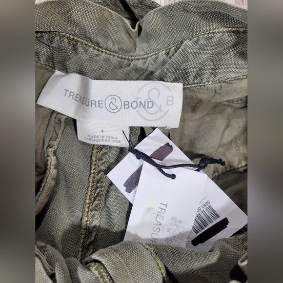 NWT 100% LYOCELL treasure and bond army green size 4 woman pant - Picture 7 of 8